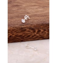 Tek Taş 4 Mm Gümüş Küpe 1789