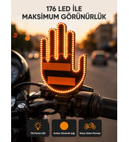 El Hareketiyle Kontrol Edilen 176 LED Amber Güvenlik Lambası
