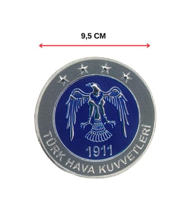 Türk Hava Kuvvetleri 9,5 cm Yuvarlak Arkası Cırtlı Plastik Arma Patch