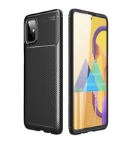 Samsung Galaxy M51 Kılıf Auto Focus Karbon Kapak - Siyah
