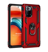 Microsonic Xiaomi Poco X3 GT Kılıf Military Ring Holder Kırmızı