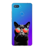 PrintiFy Xiaomi Mi 8 Lite ile Uyumlu 1mm Slim Fit Kedi 3 050d Baskılı Şeffaf  Kılıf