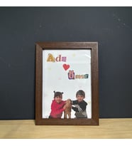Çocukluk Fotoğraf Birleştirme, Çerçeve, Kişiye Özel, Konsept, Sevgiili Arkadaş Hediye (15x21) (Kahverengi)
