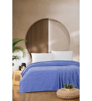 Çift Kişilik Pike Pamuklu Yatak Örtüsü 220x230 indigo