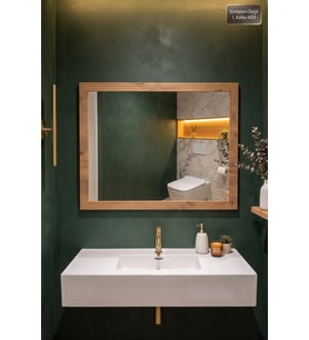76x54 cm Antik Ahşap Yatay Dekoratif Ayna Banyo Oda Lavabo Wc Dresuar Koridor Konsol Mutfak Makyaj Boy Aynası Yt-004
