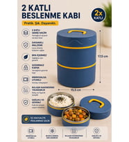 2 Katlı Beslenme Kabı Sızdırmaz Kapaklı Yemek Saklama Kabı