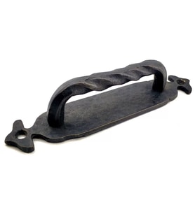 Antika Tarz Dekoratif Pirinç Burgulu Çekme Kol - 148x33 mm, Oksit