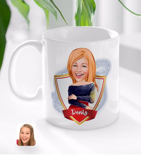 BK Gift Kişiye Özel İsimli Kadın Karikatürlü Beyaz Kupa Bardak-12
