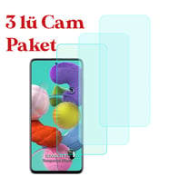 Samsung Galaxy A51 Temperli Kırılmaz Cam Ekran Koruyucu 3 lü Set