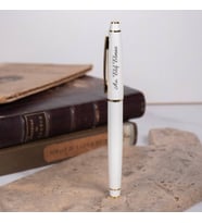 Kişiye Özel Hediye Scrikss 35 Roller Kalem Beyaz Altın Lüks Kutulu