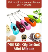 Premium Çelik Uçlu Pilli Mini Kahve Sos Krema Mama Yumurta Çırpıcı Karıştırıcı Süt Köpürtücü Mikser