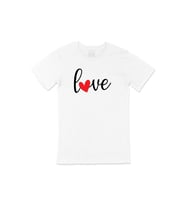 Love Aşk Kalpli Beyaz Tişört