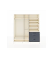 Hyperion Dolap 9 Raflı 3 Çekmeceli 3 Askılı 220x44x243 Aytaşı-Aytaşı/Antrasit