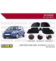 Ford Fiesta Havuzlu 3D Paspas Niken Siyah 2002-2008 Arası