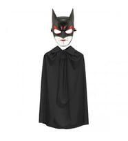Periboia Batman Maskesi Catwoman ve Batman Pelerini Siyah Set (Karışık)