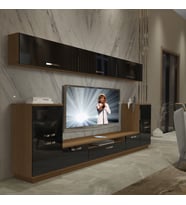 Decoraktiv Trendstyle 9 Mdf Tv Ünitesi Tv Sehpası - Ceviz Siyah (Siyah - Ceviz)