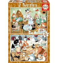 Educa 4-6 Yaş 2x48 Parça Orman Masalları Puzzle - Erkek Çocuk Karton Puzzle