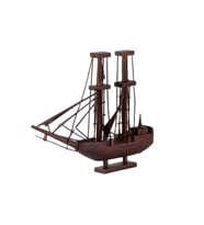 Dekoratif  Ahşap Yelkenli Gemi 24 cm Biblo (Karışık)