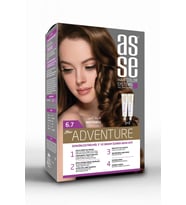 Asse Adventure Set Saç Boyası, Kalıcı ve Canlı Renkler 1+1 Kullanım Seti No6.7 Fındık Kabuğu