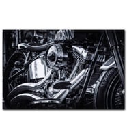 Cakatablo Harley Davidson Motorsiklet Silindir Detayı Siyah Beyaz  MDF Tablo