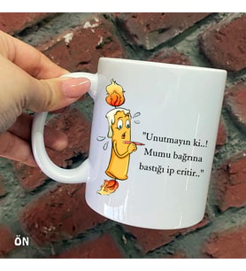 Size Özel Mum Seramik Baskılı Kupa Bardaklar