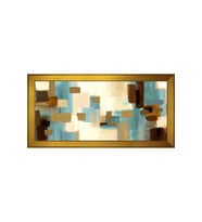 Soyut Şekiller Motifli Kanvas Tablo 80 x 110 cm Gold Çerçeve