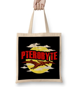 Funny Pterobyte Pterodactyl Dinosaur Flying Dino Bez Çanta Uzun Saplı
