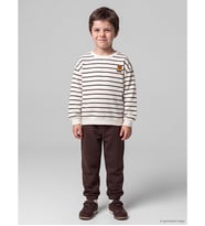 LCW Kids Ekru Çizgili Erkek Çocuk Takım