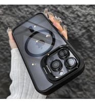 iPhone 11 Uyumlu Kılıf Klon Stantlı + Lens Korumalı MagSafe Kapak (Siyah)
