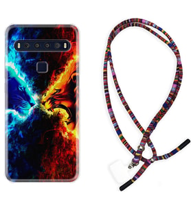 TCL 10L 10 Plus 10SE 20E 20SE 30 L7 Kılıf Boyun Asklı Rasta Silikon Red Blue Leon 1714
