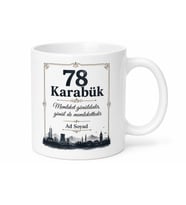 Karabük Plakalı İsimli Hediyelik Kupa Bardak - 78 Plaka Özel Tasarım Hediye