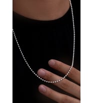 Vog - 3mm Top Zincir Model 925 Ayar Gümüş Erkek Kolye Zincir 24007980414