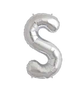 Nedi Folyo Balon 100 Cm Harf Şişirilmemiş Gümüş (S Harfi)