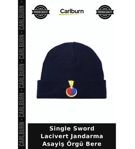 Single Sword Lacivert Jandarma Asayiş Örgü Bere Mesleki Görev Teçhizat