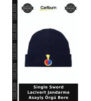 Single Sword Lacivert Jandarma Asayiş Örgü Bere Mesleki Görev Teçhizat