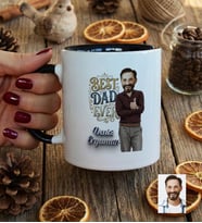 Kişiye Özel Karikatürlü Best Dad Ever Babaya Hediye Kupa Bardak Babalar Günü Hediyesi