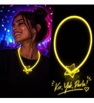 Fosforlu Yıldız Parti Kolyesi – Neon Işıklı Kolye Sarı Renk