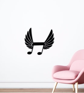 BK Home Müzik Nota Tasarımlı Ahşap Duvar Süsü-6 (Siyah)