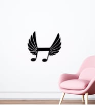 BK Home Müzik Nota Tasarımlı Ahşap Duvar Süsü-6 (Siyah)