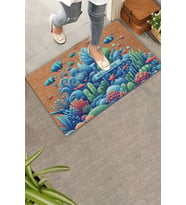 Valerine Life Deniz ve Balık Temalı Welcome Kapı Önü Paspası 45x70cm