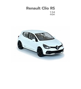 Beyaz 1:34 Ölçek Die Cast Kapıları Açılır Lisanslı Renault Clio RS Oyuncak Metal Model Araba