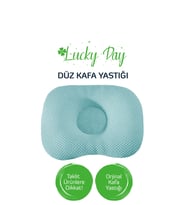 Kafa Yastığı Mavi Bebek Kafa Yastığı, Bebek Yastığı, Organik Pamuk Kumaş
