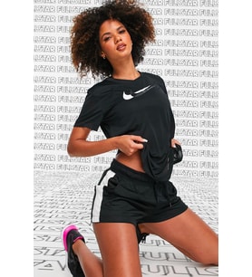 Nike Dri-Fit Double Swoosh Run Tee Kısa Kollu Kadın Koşu Spor Antrenman Tişörtü