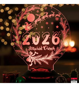 Noel 2026 Yeni Yıl 3D LED Lamba  Özel Yılbaşı Hediyesi - LoveLamp