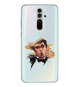 Redmi Note 8 Pro Uyumlu Tony Montana Scarface Desenli Şeffaf Telefon Kılıfı