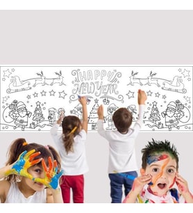 Yılbaşı temalı boyama posteri afiş yaz sil 50-150c