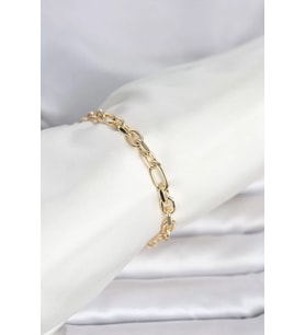 CM 14K Gold Renk Kalın Zincir Model Kadın Bileklik - TJ-BB8302
