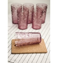 Akrilik Mürdüm 6'Lı Uzun Bardak & Su Meşrubat Bardağı 750 Ml ( Büyük Boy & Cam Değildir )