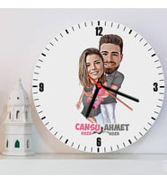 Yıldönümü Hediyesi Kişiye Özel Bebeğimizi Beklerken Karikatürlü Duvar Saati
