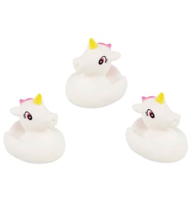 3’lü Unicorn Bebek Banyo Oyuncağı Seti - Unicorn Vinil Figürler (Çok Renkli)